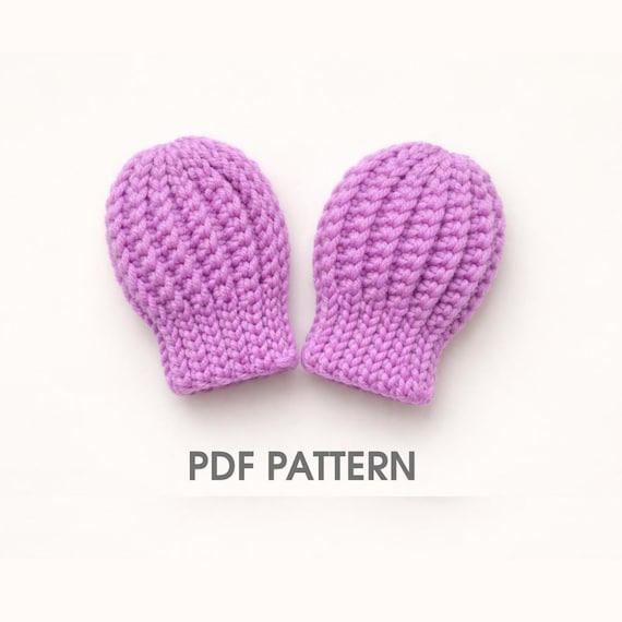 Crochet Baby Mittens Pattern PDF – No Scratch Thumbless Mittens for Newborn, Easy Beginner Pattern (4 Sizes)