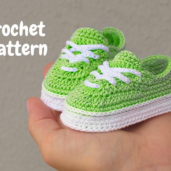 Baby shoes crochet pattern, baby girl boy booties 4 sizes, baby shower gift sneakers, pregnancy gift idea, DIY newborn baby clothes