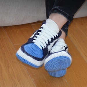 Crochet Sneaker Hausschuhe Muster, Erwachsene Hausschuhe DIY (PDF Pattern Video)