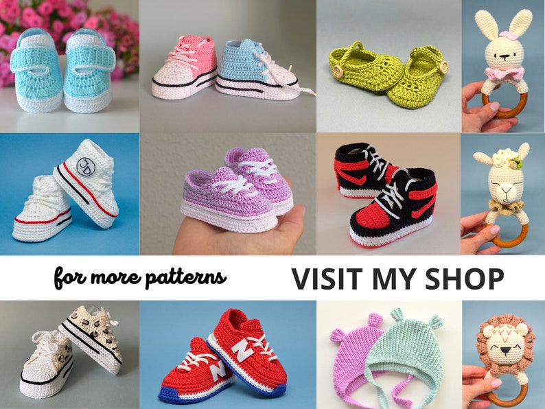 Mary Jane häkeln Babyschuhe Muster, 3 Größen Neugeborene Mädchen weiche Sohle Kinderbett Schuhe, Taufe Schuhe, DIY Enkelkind Geschenk, wie man häkelt Bild 10