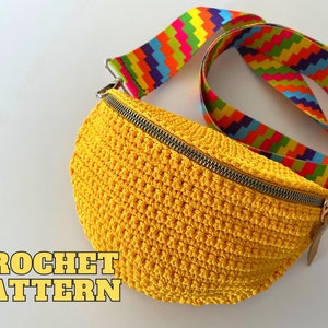 Modèle de sac à bandoulière au crochet, sac à main à bandoulière de printemps, sac banane unisexe, sac à main de festival minimaliste