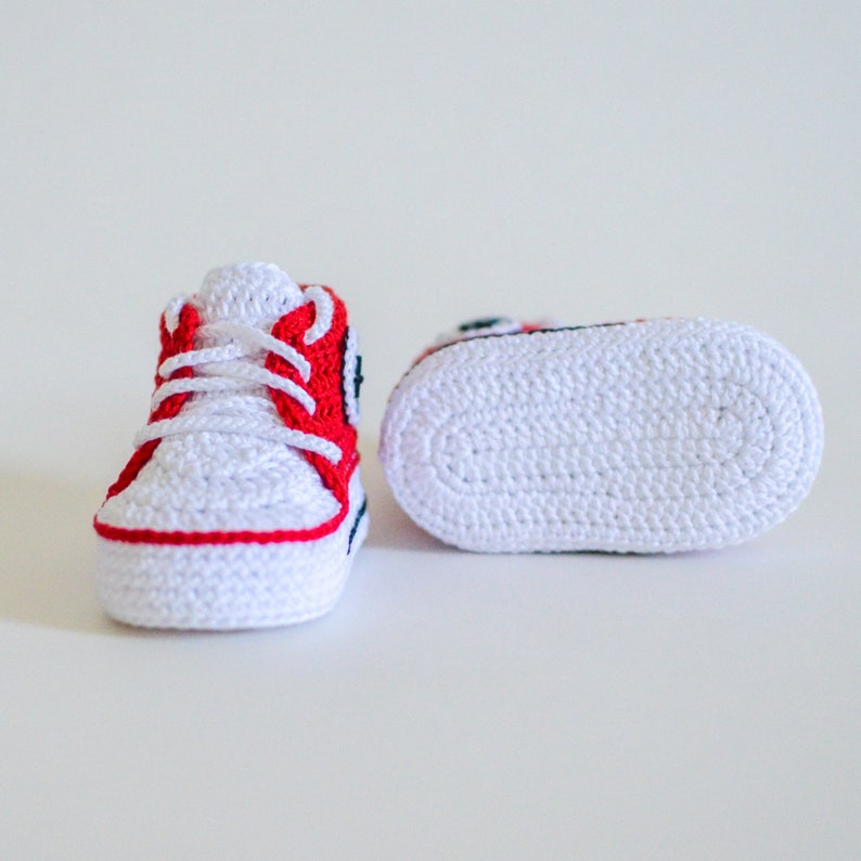 Crochet pattern baby booties, crochet baby shoe sneakers, crochet baby shoes pattern, newborn baby gift idea, baby shower gift infant image 5