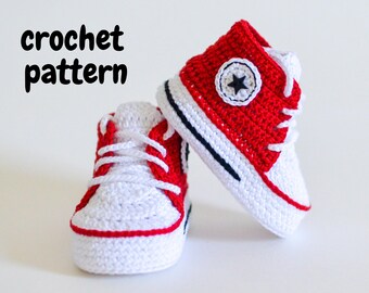 Baby shoe crochet pattern, baby boy girls booties sneakers, newborn baby gift, baby shower gift, first baby shoes, fashion baby clothes