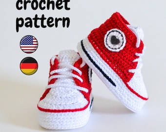 Baby shoe crochet pattern, baby boy girls booties sneakers, newborn baby gift, baby shower gift, first baby shoes, fashion infant clothes