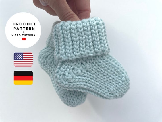 Tutorial Crochet Newborn Easy Socks 