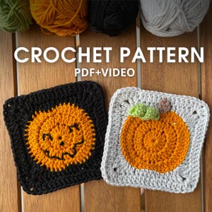 Halloween Crochet Pumpkin Granny Square Pattern – Easy PDF + Video Tutorial for Beginners