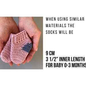 Baby socks crochet pattern for 0-3 months, easy crochet pattern, diy gift for baby, cute little socks image 5