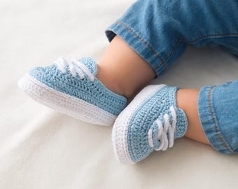 Crochet Baby Sneakers PDF Pattern, Baby-Dusche-Geschenk-Booties