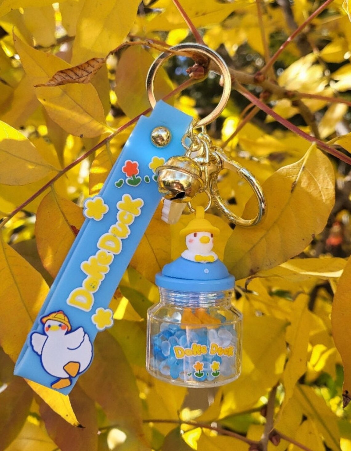 Duck Liquid Keychain Kawaii Cute Liquid Keychain Quicksand Etsy Australia