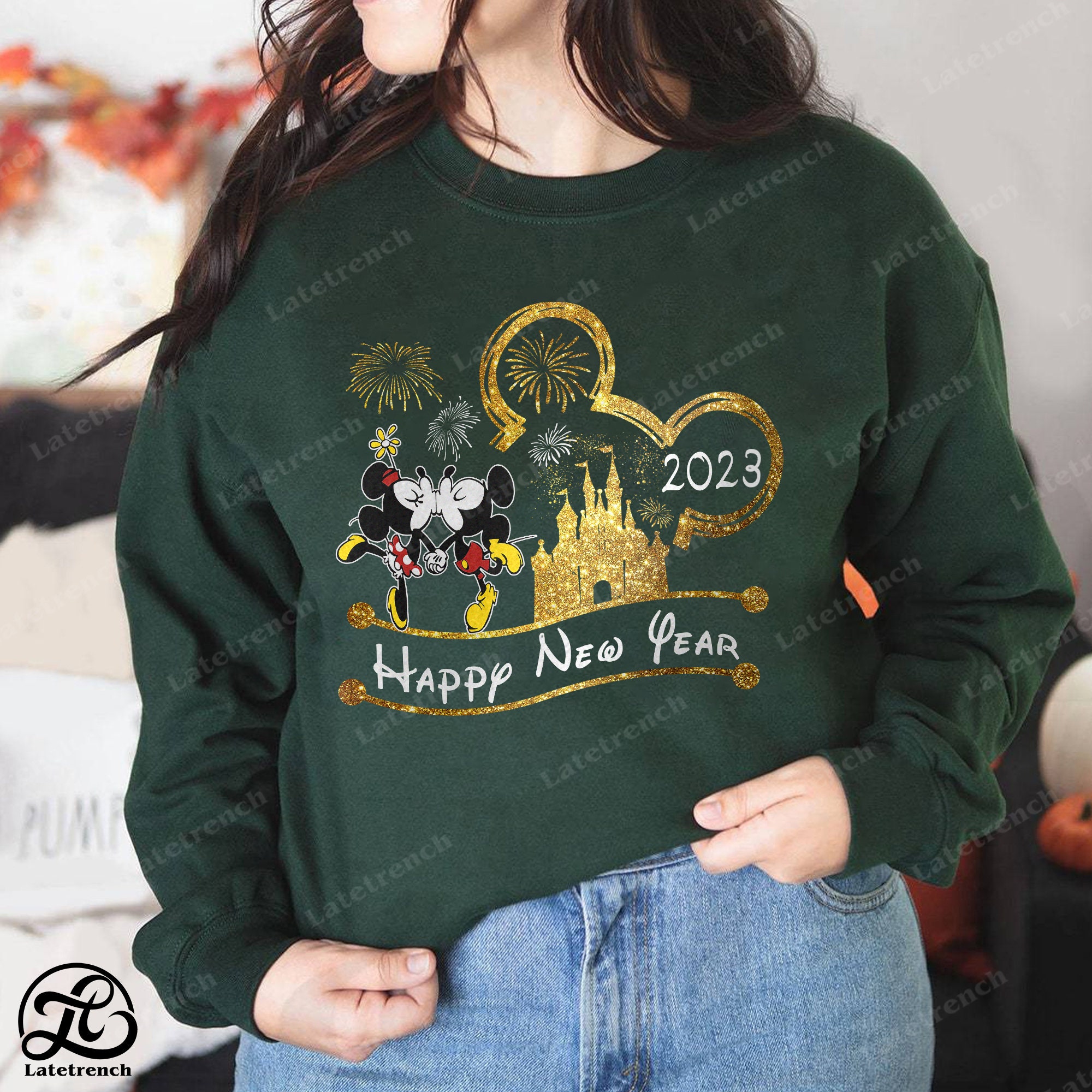 Discover Disney Happy New Year 2023 Sweatshirt, Mickey New Year Shirt, 2023 New Year Party Shirt, Happiest Place On Earth Tee, Minnie New Year Shirt