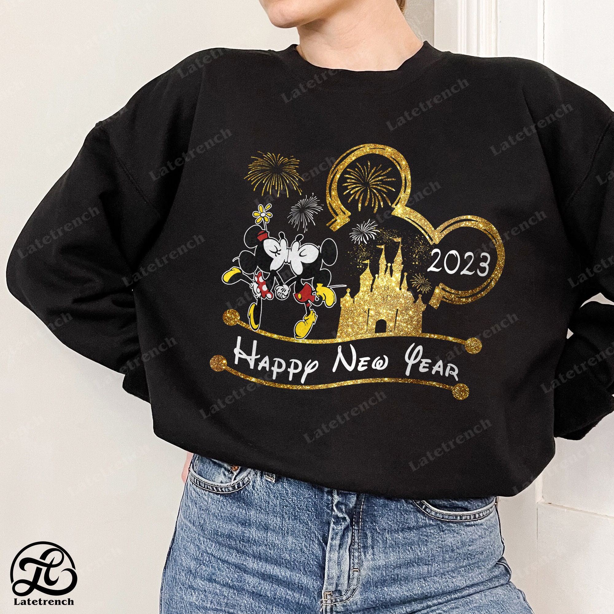 Discover Disney Happy New Year 2023 Sweatshirt, Mickey New Year Shirt, 2023 New Year Party Shirt, Happiest Place On Earth Tee, Minnie New Year Shirt