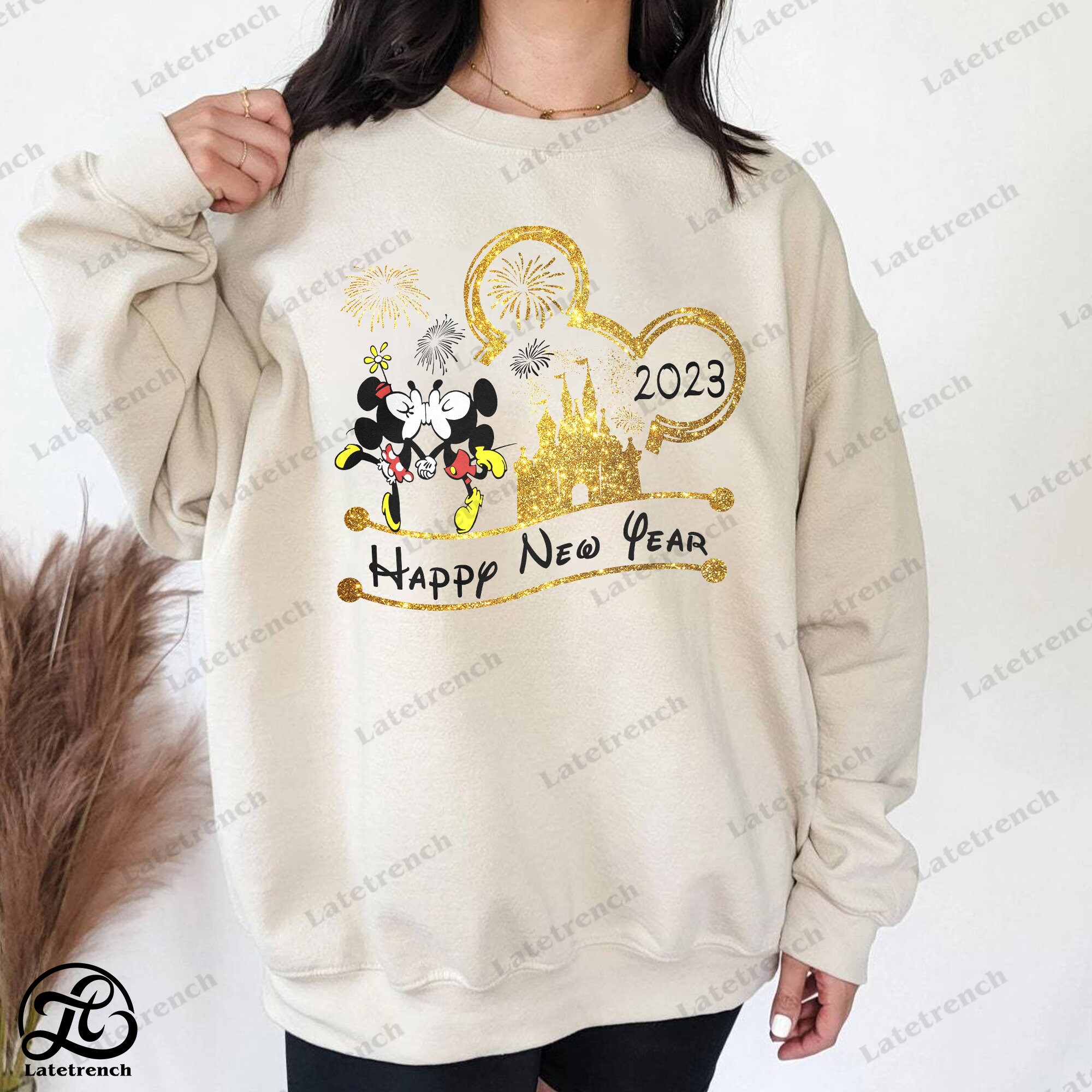 Discover Disney Happy New Year 2023 Sweatshirt, Mickey New Year Shirt, 2023 New Year Party Shirt, Happiest Place On Earth Tee, Minnie New Year Shirt