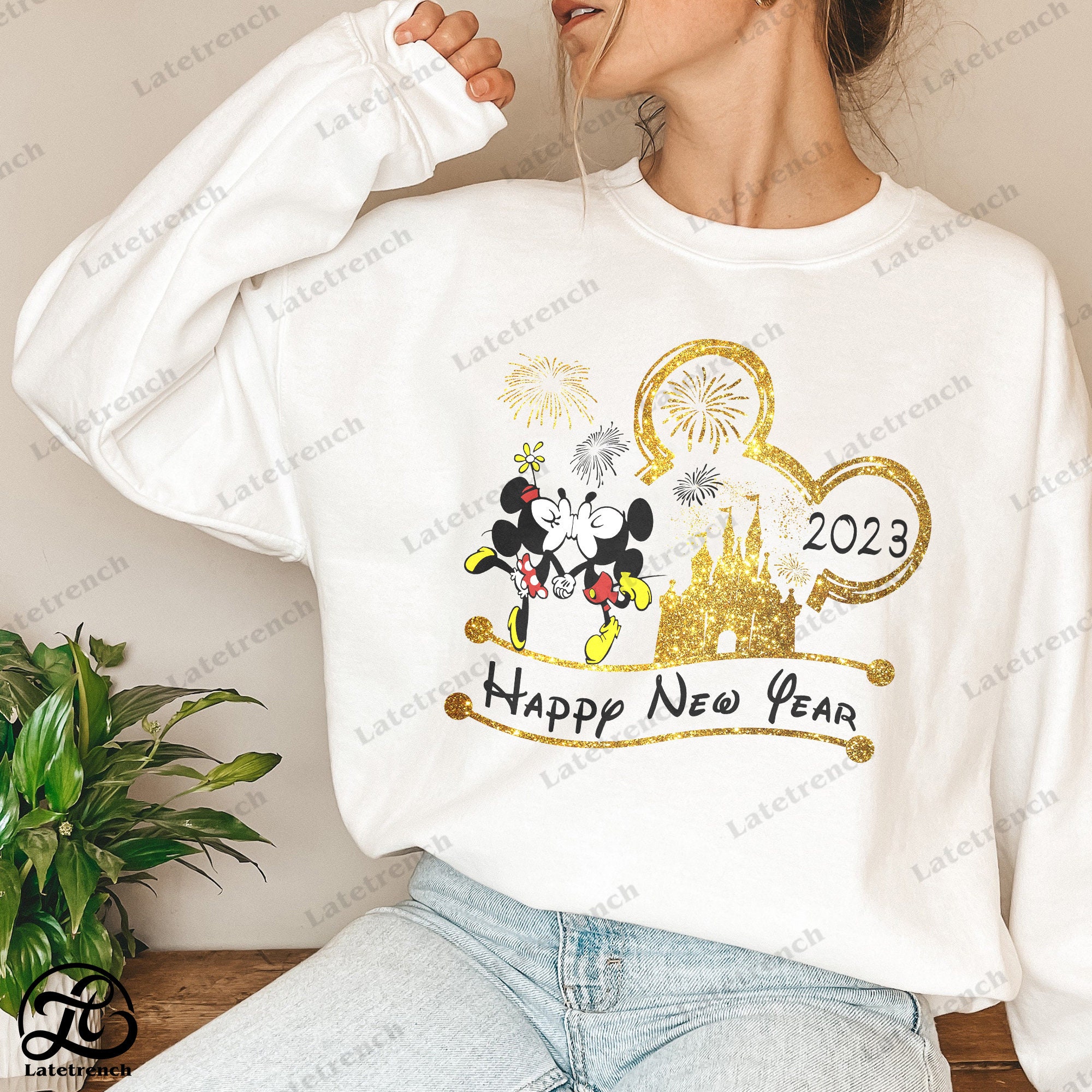 Discover Disney Happy New Year 2023 Sweatshirt, Mickey New Year Shirt, 2023 New Year Party Shirt, Happiest Place On Earth Tee, Minnie New Year Shirt