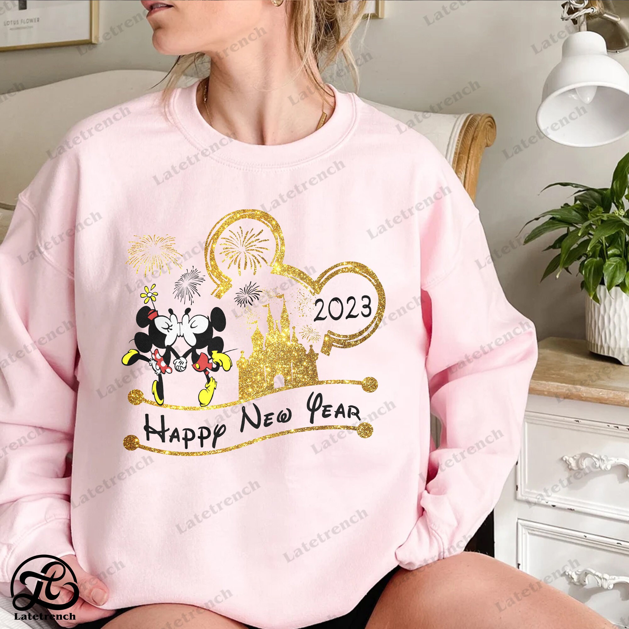 Discover Disney Happy New Year 2023 Sweatshirt, Mickey New Year Shirt, 2023 New Year Party Shirt, Happiest Place On Earth Tee, Minnie New Year Shirt
