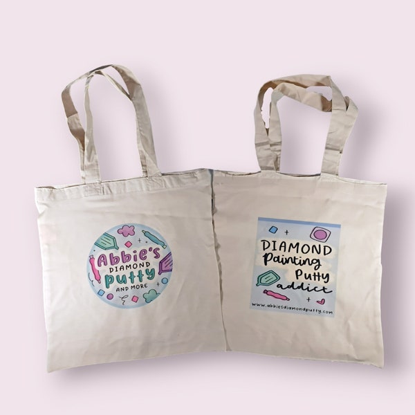 Abbie's diamond painting putty branded logo tote bag