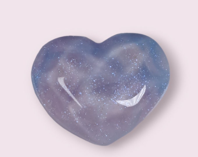 Mini faceted pastel galaxy heart cover minder