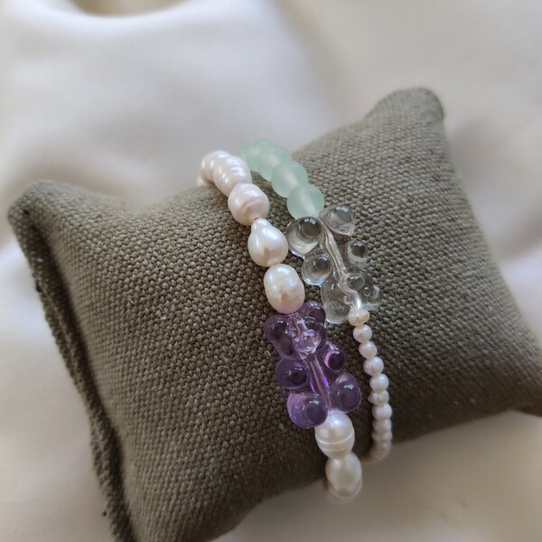 Bracelet ourson violet