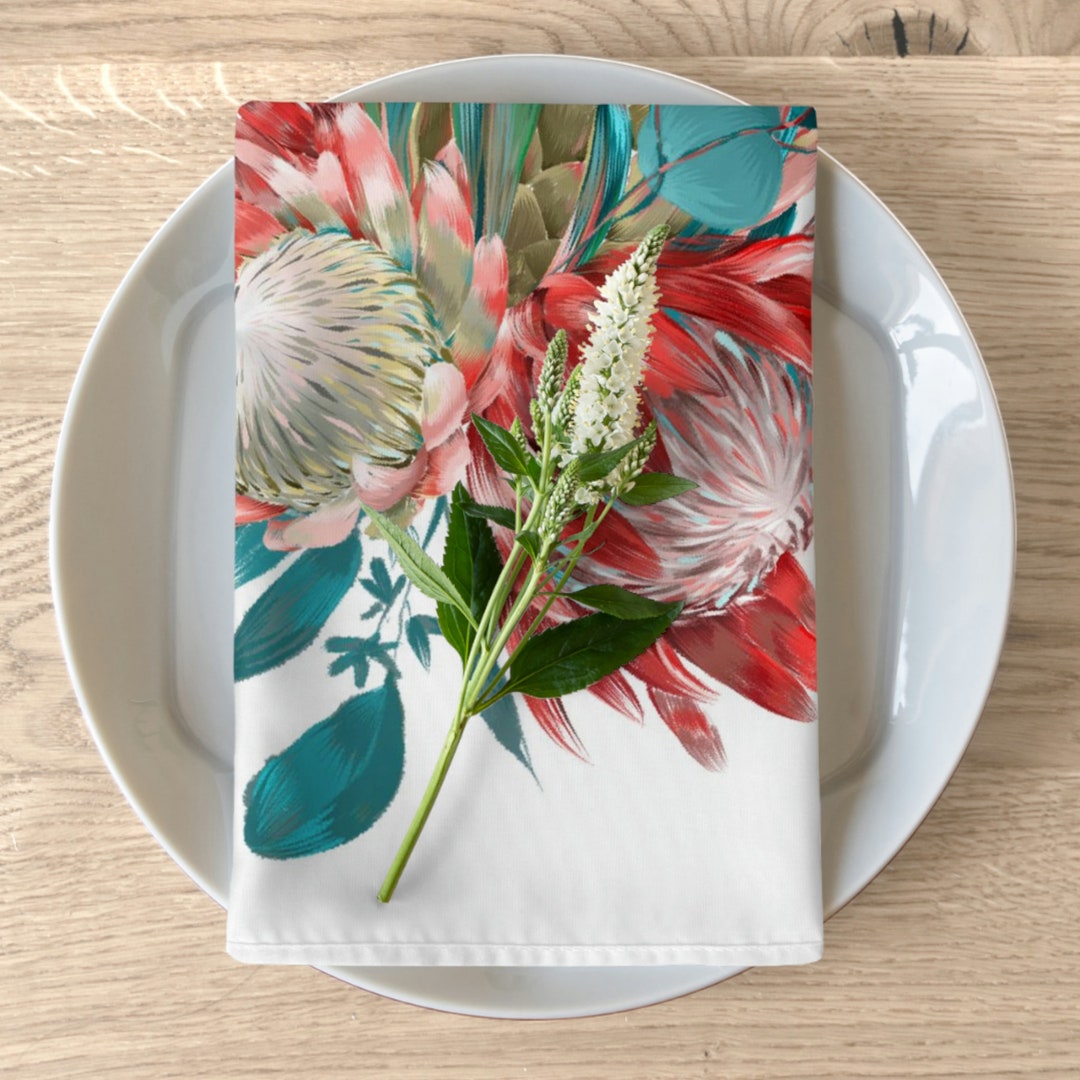 Protea South Africa Napkins 4piece Set Etsy