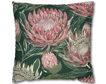 South African Protea Spun Polyester Pillowcase -Pillow not included