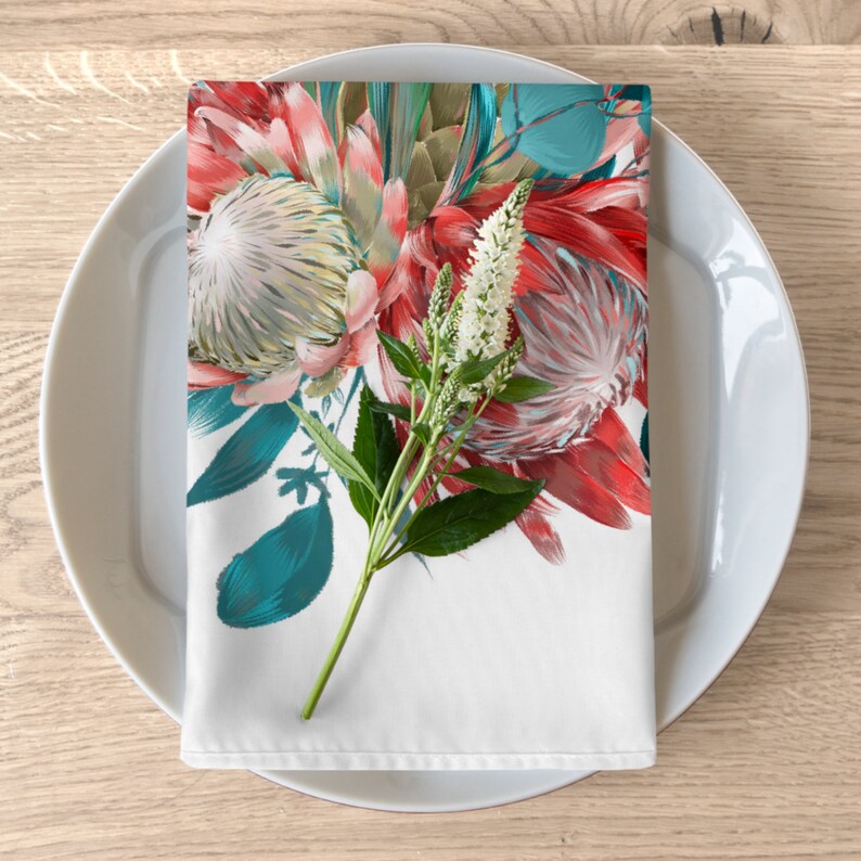 Protea South Africa Napkins 4piece Set Etsy