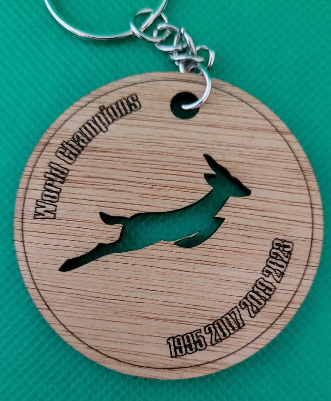 Handmade Wooden Springbok Rugby South African Keyrings World Etsy UK