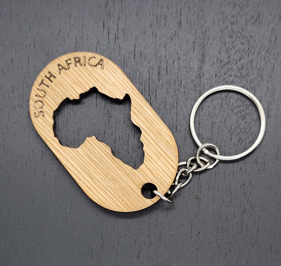 Handmade Wooden Keyring South African Keyrings Africa Map Etsy