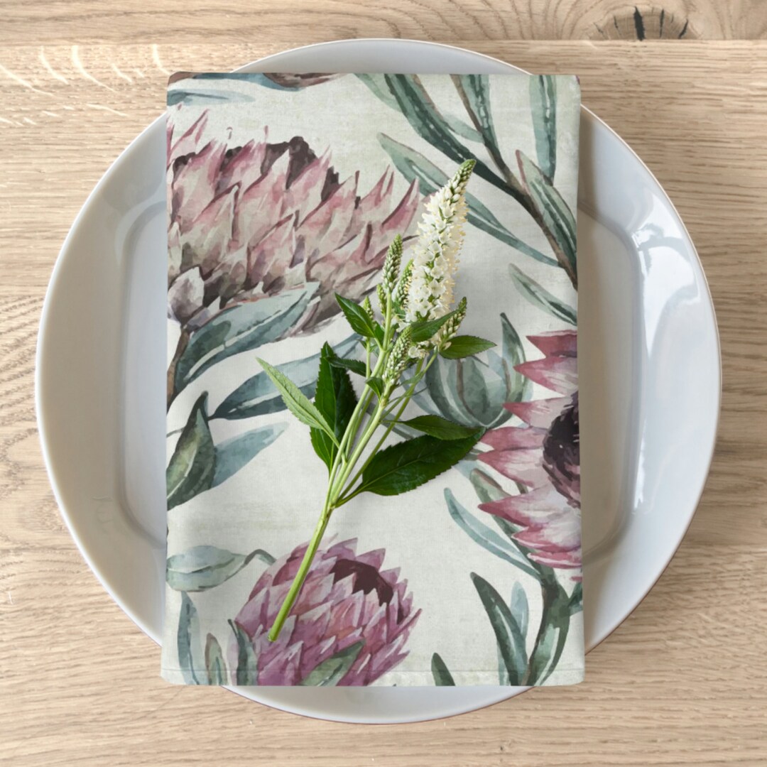 Protea South Africa Napkins 4piece Set Etsy Australia