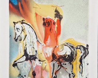 SALVADOR DALI - Le Chevalier Chretien (Certificate) (Unframed) Original lithograph by S.P.A.D.E.M (Israel), surrealism art