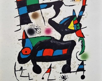 JOAN MIRO – Oda a Joan Miró (1973) (__THE LAST piece__) (Unframed - Lithograph) Surrealist Abstraction / Modernism