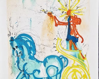 SALVADOR DALI - Le Cheval de Triomphe /Discount!!!/ (Certificate) (Unframed) lithograph by S.P.A.D.E.M (Israel) surrealistic dali,