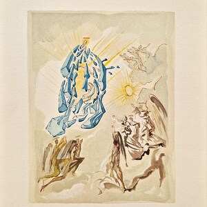 サルバドール・ダリ作、オリジナルカラー木版画「ベアトリーチェの輝き