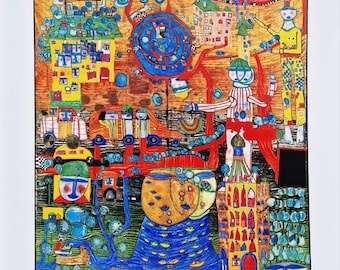 FRIEDENSREICH HUNDERTWASSER - The 30 Days Fax Painting (Unframed)