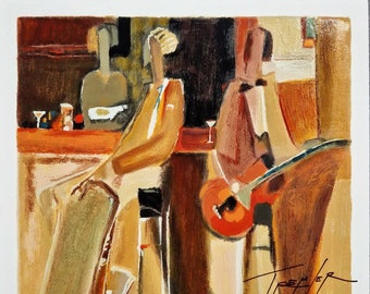 YURI TREMLER - Cocktail II (Serigrafía de edición limitada firmada / Sin enmarcar), Expresionismo moderno