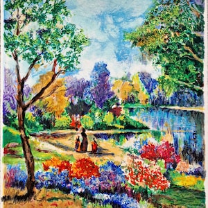 DIMITRI POLAK - Gardens of Gardina (serigraph, handsigned) (Unframed), Vibrant Post-Impressionism