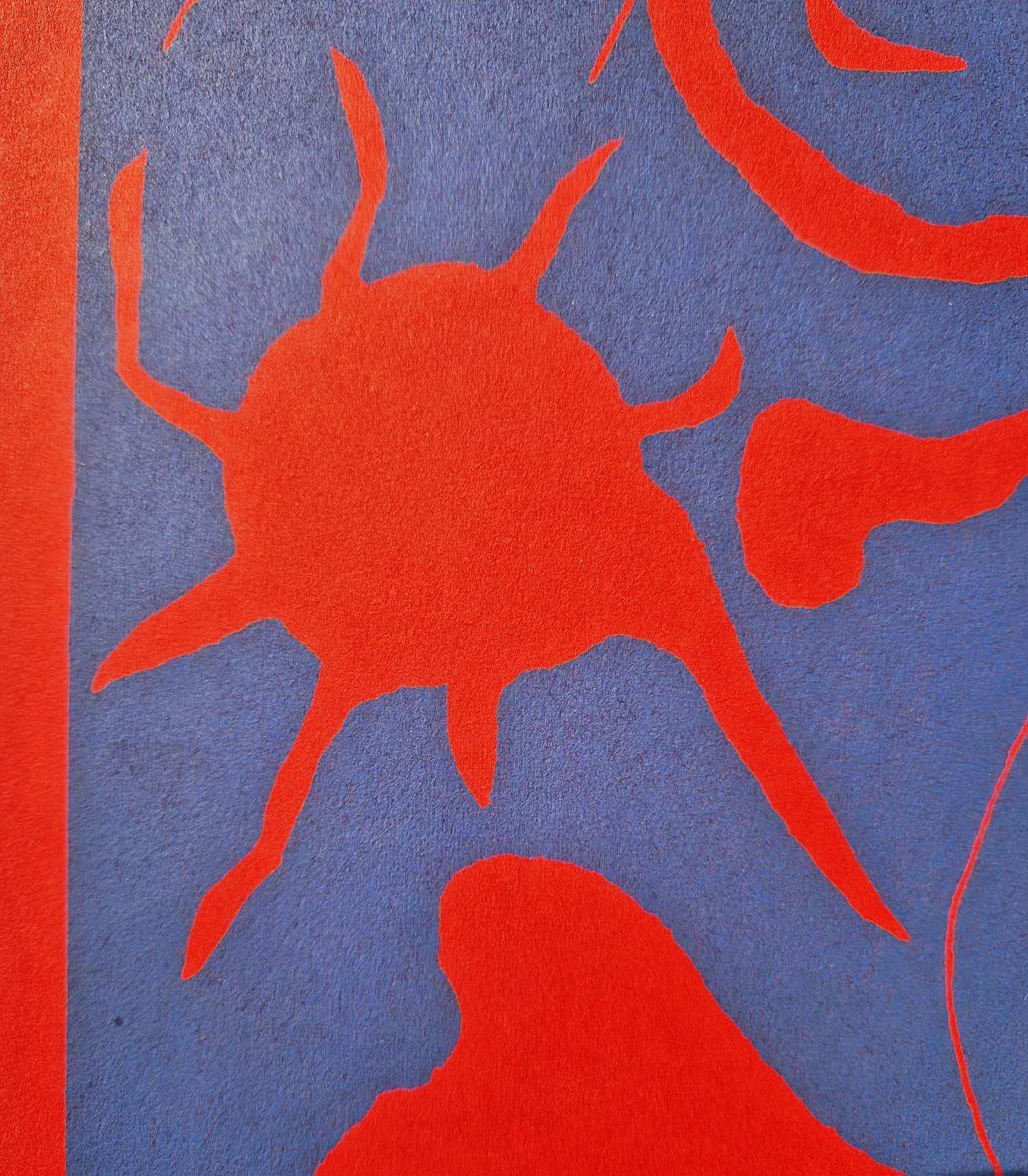 ジョアン・ミロ - 赤い太陽の男（1959年）（額なし）リノカット