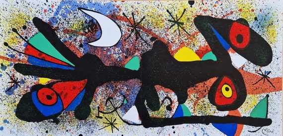 JOAN MIRO - Ceramique 2 (1974) (Unframed) (Lithograph) Surrealist Abstraction / Modernism