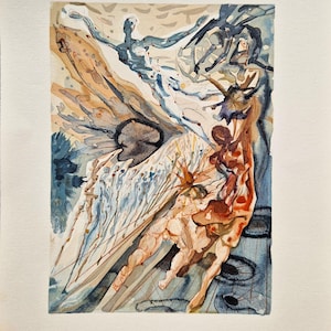SALVADOR DALI - Encounter of Two Groups of Lewd People (Dante - Divine Comedy) (Unframed)