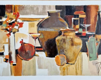 YURI TREMLER - Ánfora (Naturaleza muerta) (Serigrafía de edición limitada firmada / Sin enmarcar), Expresionismo moderno