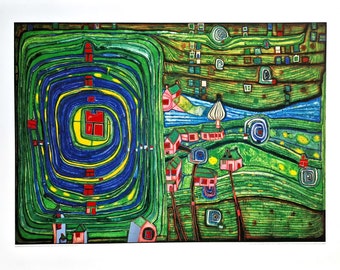 Friedensreich Hundertwasser - Grass for those who cry (CERTIFICATE) (Unframed)