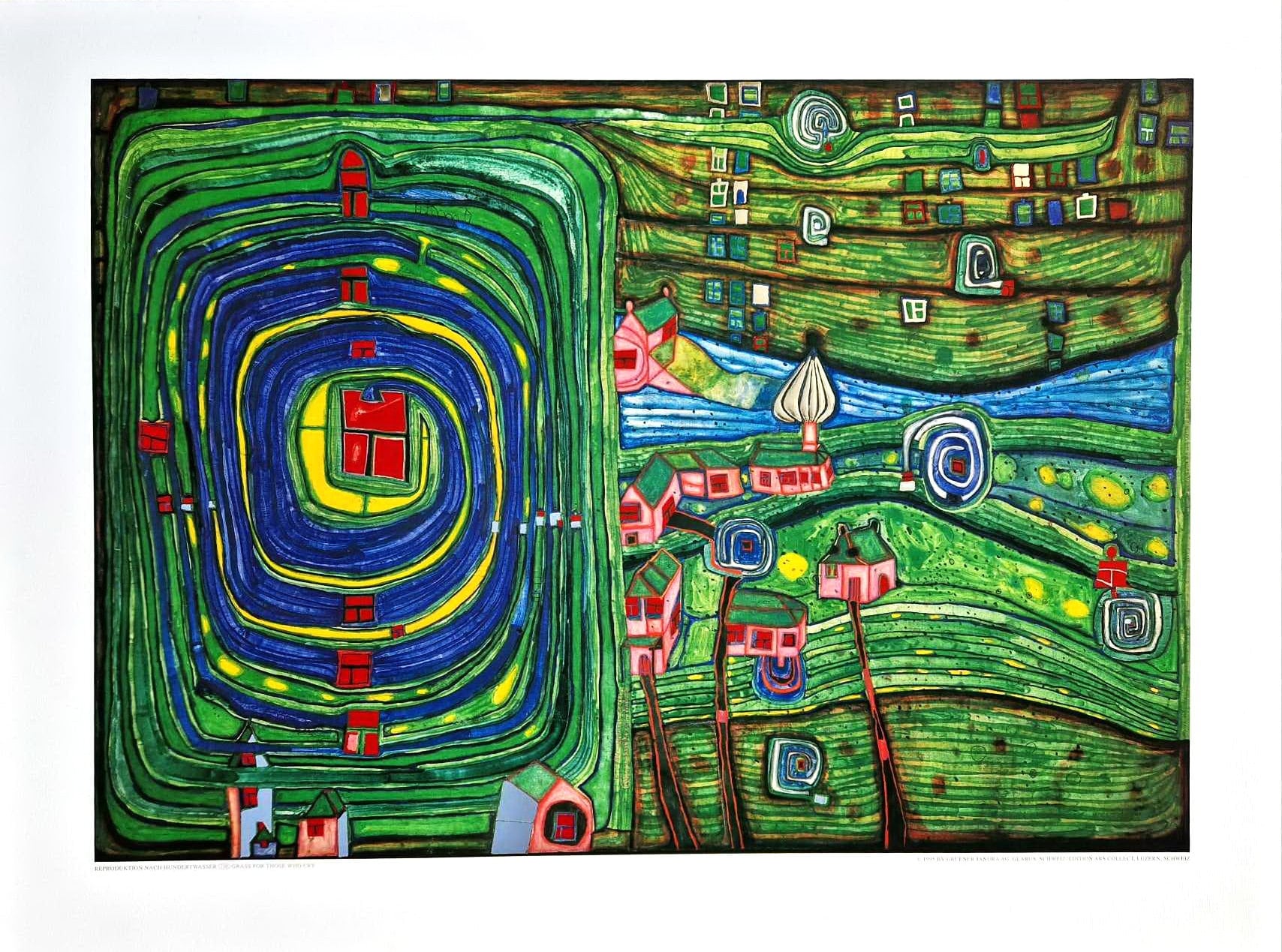フンデルトヴァッサー　ポスター　額付き　HUNDERTWASSER フンデルトヴァッサー ポスター 額付き HUNDERTWASSER