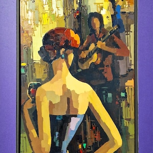 NELLY PANTO (original oil painting) UNIQUE (unframed), handsigned, Israeli modern art