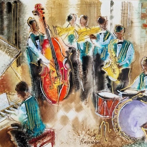 MICHAEL ROZENVAIN - (UNIKAT - Watercolor) (Unframed) hand signed
