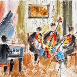 MICHAEL ROZENVAIN (UNIKAT- Watercolor) (Unframed) hand signed