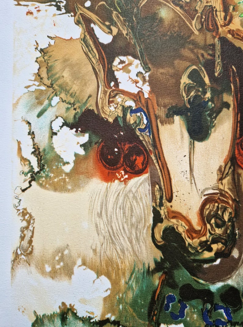 SALVADOR DALI - Bucephale (CERTIFICATE) (Unframed) Original lithograph by S.P.A.D.E.M (Israel), surrealistic art image 5