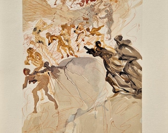 サルバドール・ダリ作「神の喜劇」1960年オリジナル木版画「欲望