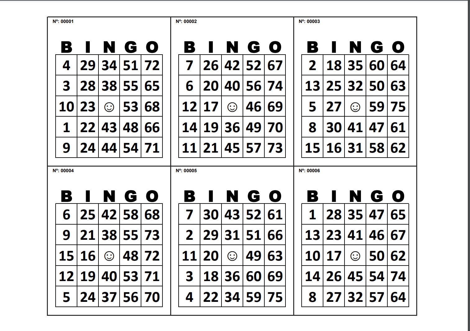 1200 Bingo Cards, Pdf Download, 6 per Page, - Etsy