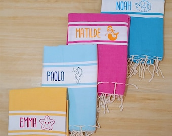 Telo mare 2x1 metro personalizzato, Fouta personalizzata, Idea regalo personalizzato