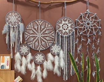 Large Dream Catchers Feather Wall Hanging, Dreamcatcher Decorate Headboard, Boho Style Bedroom Decoration, Home Decor, Great Gift for Love