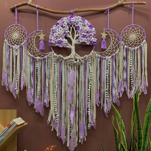 Handmade Large Dream catchers Tree of life wall hanging, Tree of life macrame decor, Boho home decoration, Gift for Her