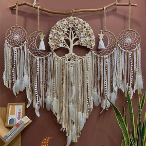 Handmade Large Dream catchers Tree of life wall hanging, Tree of life macrame decor, Boho home decoration, Gift for Her